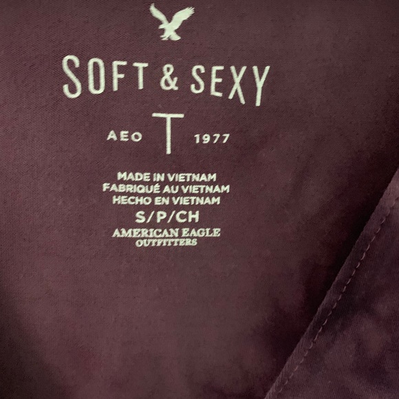 AEO SHORT SLEEVE T-SHIRT WITH CHOKER PURPLE - Picture 5 of 5